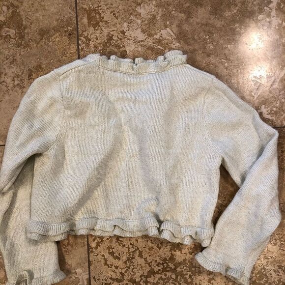 Crazy 8 Cream/ Gold Sparkle Ruffle Sweater Sz 3T - Picture 5 of 7